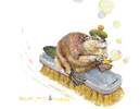 BEAVER, BRUSH & BUBBLES (Бобёр, щетка и пузыри) буква В, из серии Английская азбука, ABCFROLOV